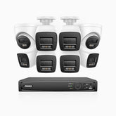 H800 - 4K 8 Channel PoE Security System with 6 Bullet & 2 Turret Cameras, Human & Vehicle Detection,Color & IR Night Vision, Built-in Mic, RTSP Supported